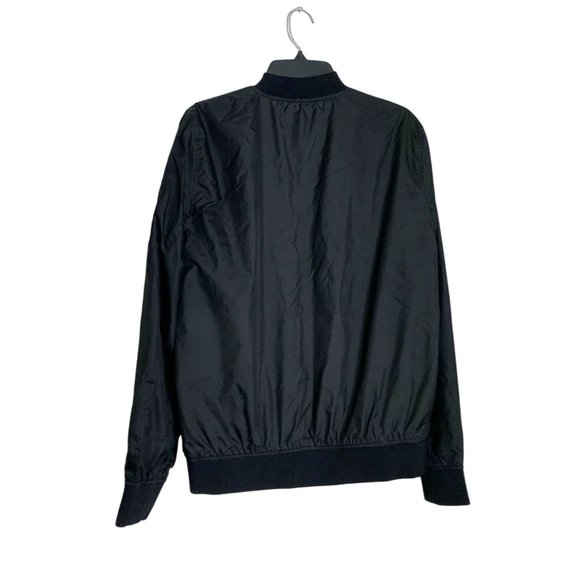 Distortion Mens Size L Black Full Zip Jacket Coat Windbreaker Lined Zip Pocket o - Picture 2 of 3